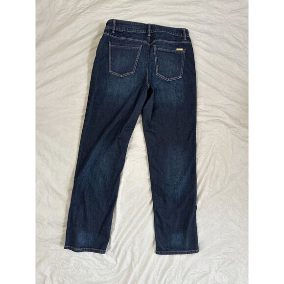White House Black Market Womens Straight Crop Jeans 6 denim cotton dark‎ denim - Picture 5 of 8